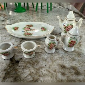 Dollhouse Floral Porcelain Tea Set vintage
